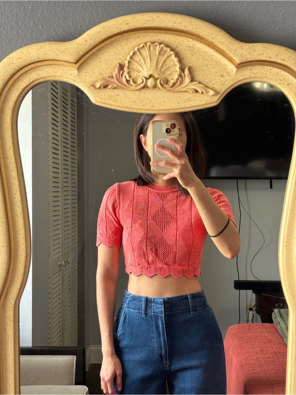 Lot of 2 Cotton Cropped Knit Tops